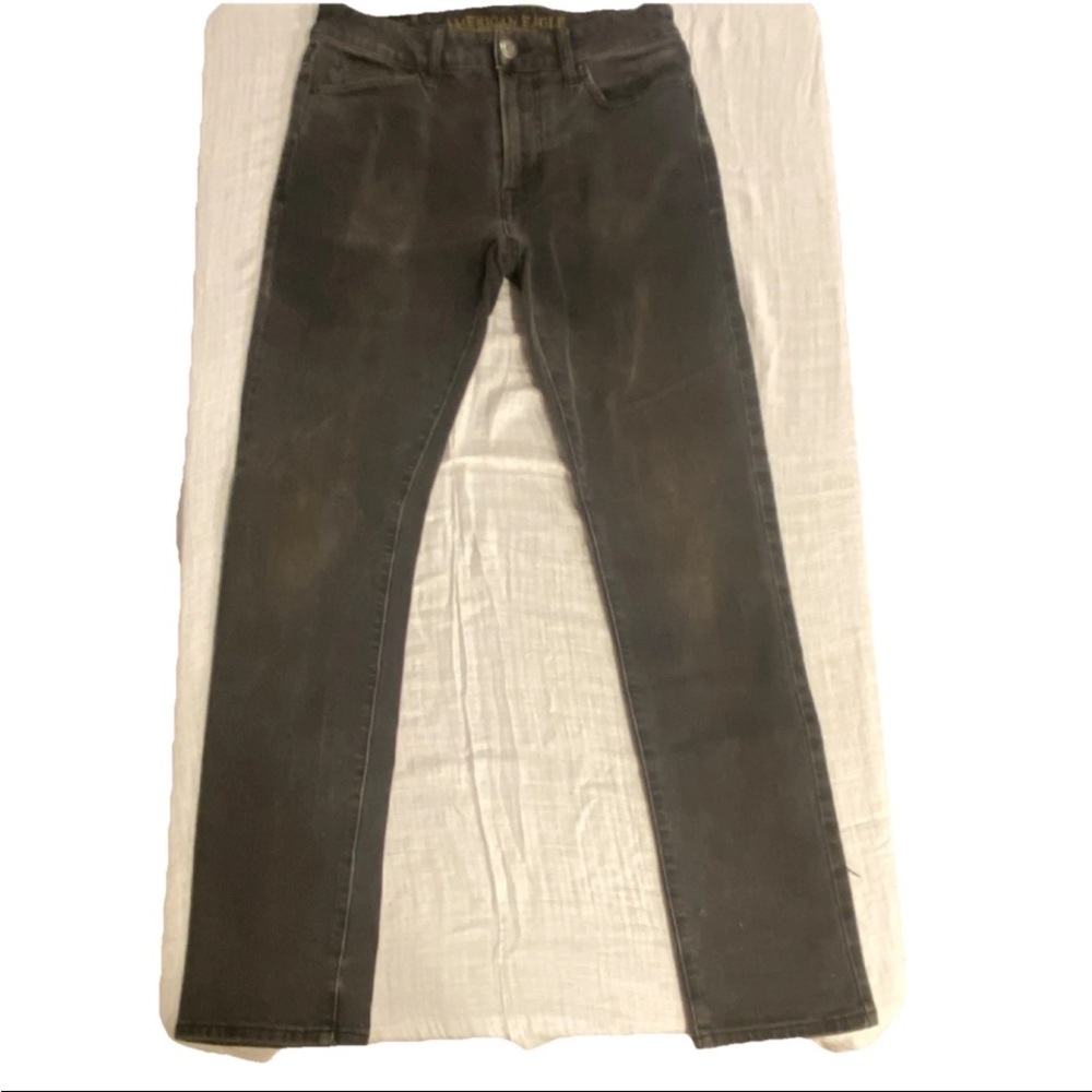 American Eagle Outfitters Slim Black Denim Jeans, 5-Pocket, Straight Style